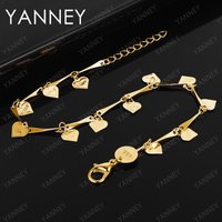Women 925 Sterling Silver 18K Gold Heart Charm Bracelet 8 Inches For Jewelry Accessories Fashion Party Gifts