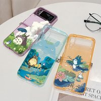 Phone Case for Motorola Moto Razr 40 50 60 Ultra 5G Semi-transparent Foldable Soft TPU Cover Cute Anime T-TotoroesA