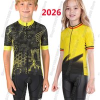 2026 Kids France Tour Cycling Jersey Set Boys Girls Wout Van Aert Cycling Child Clothing Road Bike Shirts Suit Bicycle MTB Ropa