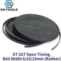 GKTOOLS 2MGT 2M 2GT Open Synchronous Timing belt width 6/9/10/15mm Rubber Samll Backlash GT2 2GT-6/2GT-9/2GT-15 3D printer