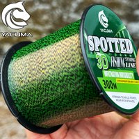 YACUMA 300M 500M 3D Spotted Fishing Line Fluorocarbon Coated Camouflage Green Spot Invisible Nylon Line for Fly Sink Line pesca