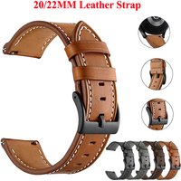 Bracelets de montre en cuir, 20 22mm, pour Huawei Watch 4/3/GT3/2 Pro Amazfit GTR 4/GTS 4 47MM 42MM Samsung Galaxy Watch 3 4/5/6