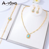 Ethiopia Fashion Jewelry Set 21k Gold Plated Italian Zirconia Necklace Bracelet Earrings Saudi Women Bridal Wedding Jewelrys