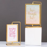 Creative Not Easily Deformed Metal Photo Frame Rotating Modern Photo Frame Ornament Minimalist Metal Craft Home Decor