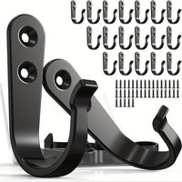 24pcs(8 Hooks 16 Screws) Heavy-Duty Iron Coat Hooks,Anti-Rust Wall Mounted for Home Office Industrial,Multiple Styles Available