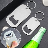 Stainless Steel Beer Bottle Opener with Key Ring Portable Beverage Opener Key Chain Pendant Multi-purpose Keychain Bottle Opener