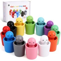 Wooden Figure Color Sorting Toy Hand-Eye Coordination Early Education Desk Game Christmas Easter Gift Educational Kids Toy