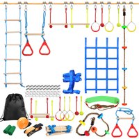 Kids Climbing Obstacle Kit Children Line Hanging Obstacle Course Outdoor Playset Swing Accessories for Training Balance