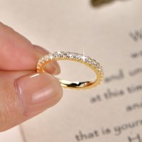 Lnngy 14k Gold Filled Wedding Band For Women Certified D Color VVS1 Lab Created 2mm Moissanite Eternity Ring Sparkling Jewelry