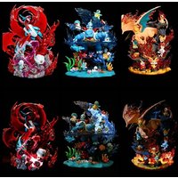 PokéMon Gk Figure Family Set Led Light Up Collectible Statue Charizard Blastoise Venusaur Desktop Decoration Gift For Anime Fans