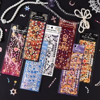 SKYSONIC Gem Series Shiny Decorative Stickers Kawaii DIY Gorgeous Halloween Sticker Journal Agenda Postcards Gookca Material