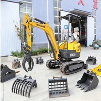 2.0 Ton Mini Excavator Micro Excavator Multifunctional Small Crawler Digger with Attachments for Garden Farm Landscaping