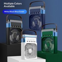 SUSU 1PCS Three-in-One Portable Cooling Fan With 7-Color LED Night Light And 5-Hole Humidifier For Office Home Outdoor