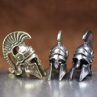 Spartan Roman Warrior Helmet Brass Knife Beads Outdoor EDC DIY Paracord Keychains Lanyard Pendants Woven Bracelets Accessories