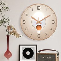 Modern Minimalist Wall Clock 2D Soft Light Dial Noiseless Round Clock Elegant Home Decor for Living Room Bedroom Office Space