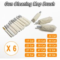 Gun Cleaning Bore Mop 6-Pack with 8-32 Threads,Cotton Construction for Applying Gun Oil, Solvent,Bore Cleaning,Gun Maintenance