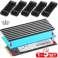 Gaming PC M.2 2280 SSD Cooler NVMe Heatsink Radiator for PCIE 4.0 5.0 M2 Solid State Drive Aluminum Passive Cooling Thermal Pad