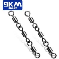 15-30Pcs Three-Joint Swivel Fishing Connector, Barrel Swivel Clip for Bass Fishing Tackle Saltwater Freshwater
