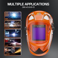 HITBOX True Color Auto Darkening Welding Helmet Large View 4 Sensors DIN4/5-9/9-13 Shade Grind Cut Weld Mode Adjustable Welder Hood HB-555 Helmet image 4