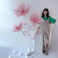 Wedding Backdrop Decor Props 190cm Silk Yarn Flower Poppy Window Display Wedding Stage Layout Road Lead Flower Garden Decoration