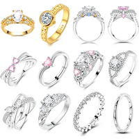 New In 925 Silver Zirconium Closed Rings Entangled Love Classic Design Ring Fit Women Sparkling Classic Wedding Jewelry Gifts