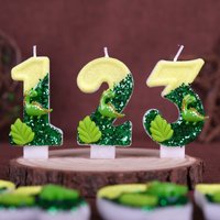 New 0-9 Number Birthday Candles original Two tone dinosaur forest birthday cake digital party candle decoration