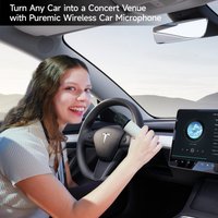Q1-Tesla Car Karaoke Microphone for Tesla Model Y/3/X/Cybertruck, Rechargeable Caraoke Mic with USB-A & USB-C Receiver