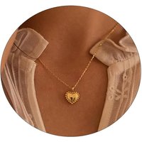 Women Dainty Heart Necklaces 18k Gold Plated STAINLESS STEEL Cute Heart Pendant Necklace Minimalist Choker Necklace Jewelry Gift