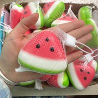 Squeezable watermelon stress relief toy, anti-stress slow rebound fruit squeeze toy, gift for sending to others or parties