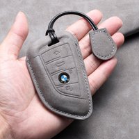 Suede Leather Car Key Case Cover Shell Fob For BMW X1 X3 X5 X6 X7 1 3 5 6 7 Series G20 G30 G11 F15 F16 G01 G02 F48 Accessories