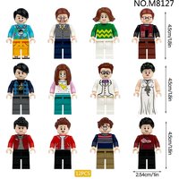 M8127 student tour group dolls, female teachers and children assemble small particle toys, mini dolls and humanoid dolls