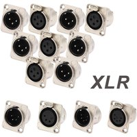 5/20/100Pcs XLR 3/4/5Pin Stecker Männlich Weiblich Jack XLR Buchse mit Kupfer Kontakt Panel stecker für Audio Mikrofon