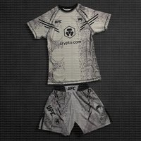 UFC Men's Speed Dry Training Set Short Sleeve Red & Black Camo Shorts Fighting Style Trendy Sports Wear for Men