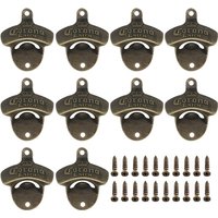 1/2/5/10pcs Embossed Bottle Opener Wall Mount Retro DIY Antique Metal Sturdy Bottle Opener With Mount Screws For Outdoor BBQ