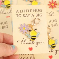 7pcs 2dCute Bee with Flower Series Keychain Set Comes with a small greeting card with a big thank you and a hug Lucky Guardian B