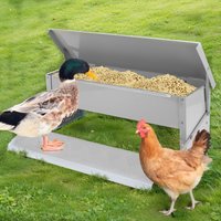 Treadle Chicken Feeder with Weatherproof Lid Rat Proof Chicken Feeder Suitable for Chicken Bantams Poultry Pheasants Etc