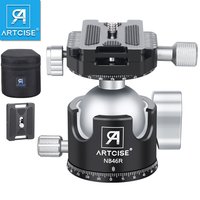 ARTCISE-Rotule pour trépied à profil bas, rotule panoramique simple ou double, tout en métal, appareil photo reflex numérique, charge maximale 25kg, 46mm, CNC