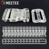 5/10Sets Meetee Transparent Plastic Buckles 20/25/32/38mm Bag Strap Closure Release Buckle Belt Slider Ring Hook Sewing Supplies