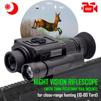Night Vision Scope Camera, 940nm IR Digital Monocular Riflescope, 16mm Wide Angle Lens for Close-Range Hunting & Pest Control