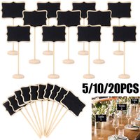 Mini Chalkboard Sign Wooden Message Blackboard Stand Food Buffet Labels for Wedding Birthday Party Table Decoration Place Card