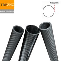 3K Carbon Fiber Tube Pipe OD 12-35mm Thick Wall 3mm High Strength Lightweight for Fishing Rod Golf Clubs Bicycle Frame