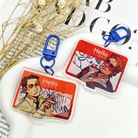Movie Fight Club Tyler Durden Narrator Cosplay Keychain Acrylic Keyring Key Chain 2Pcs/set Bag Accessory Ornament Decoration