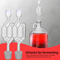 Home Brew Fermentation Airlock with Silicone Stoppers Plug Airlock Seal Valve Rubber Fermentation Beer Brewing Wine Making Tools