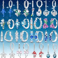 100%Genuine 925 Sterling Silver Hypoallergenic Women Drop Earrings Luxury Elegant Fine Jewelry Birthday Anniversary Gift For Her