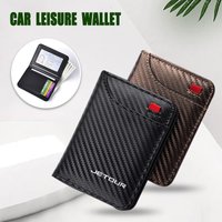 PU Leather Car Emblem Wallet Mini Credit Card Purse Portable Small Wallet for Chery Jetour X70 X70SM X90 X95 X90 Plus Jetour T2