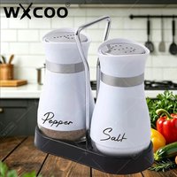 Pepper and Salt Seasoning Bottles with A Shaking Stand Added Kitchen Tools Suitable for Small Tools Bottles Glass Base Kitchen