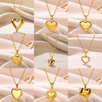 Stainless Steel Love Heart Necklaces for Women Gold Color Pendant Necklace Romantic Couple Wedding Jewelry Gift Wholesalers