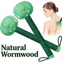 Long-Handled Wormwood Meridian Massage Hammer Health Hammer For Lymphatic Drainage Manual Full Body Back Relief Stress Reduction