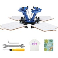 Machine de sérigraphie SucceBuy 360 ° Presse de sérigraphie rotative 54x45cm, Tension réglable