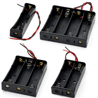 Black Plastic DIY Battery Storage Case Clip Holder Container 1X 2X 3X 4X 18650 Battery Storage Box Case Wire Lead Pin